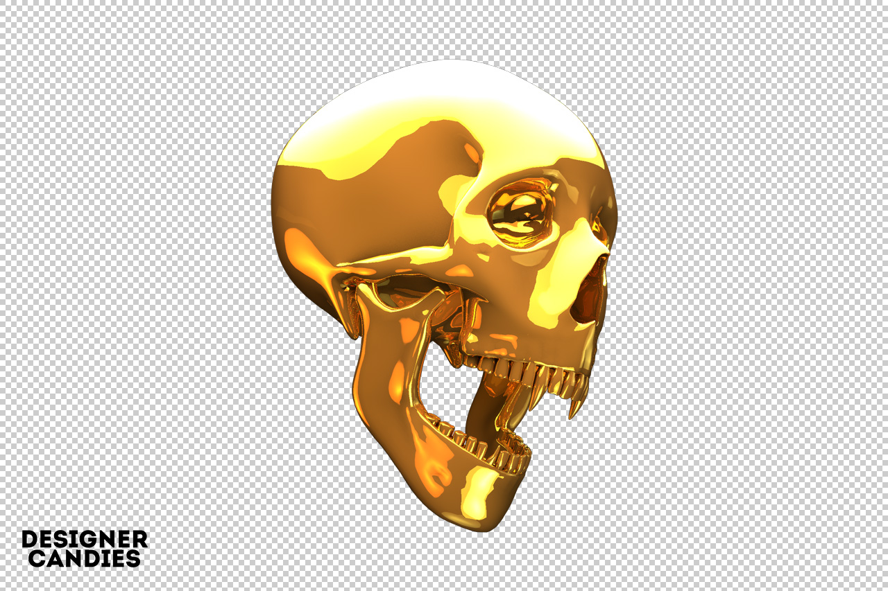 Free Gold Skull Render