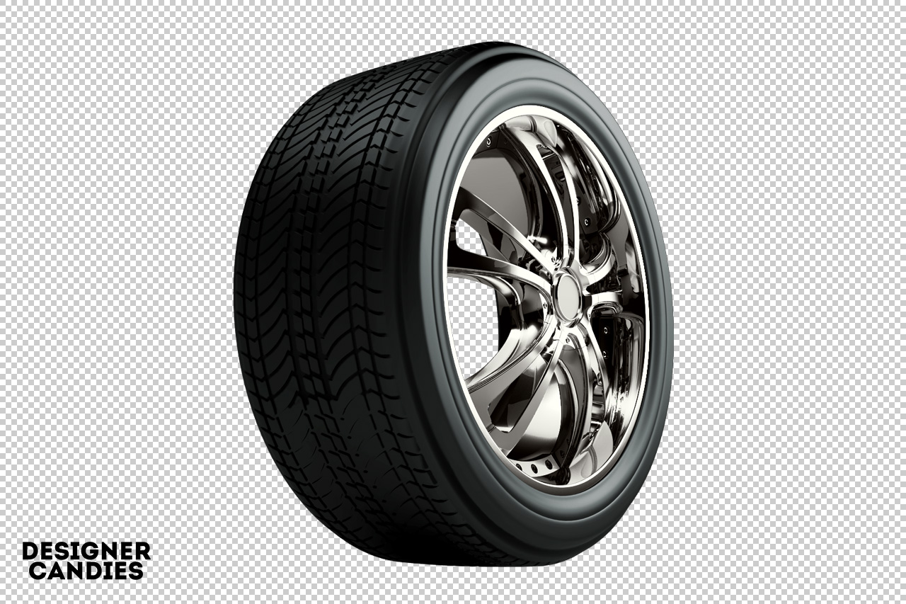 3D car wheel with tyre png