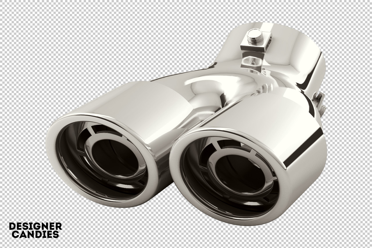3D Chrome Exhaust Muffler