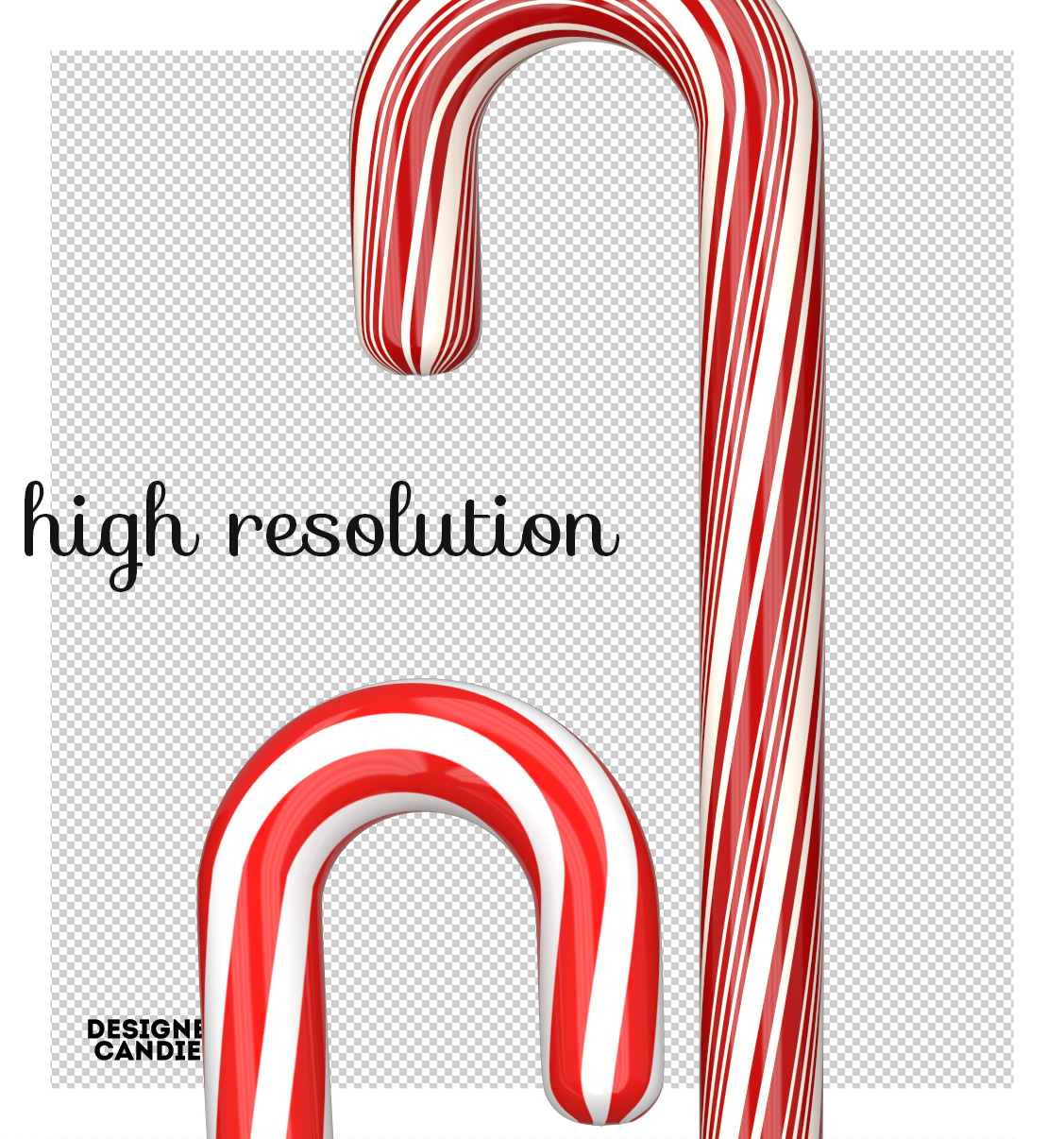 High Resolution Candy Cane Renders