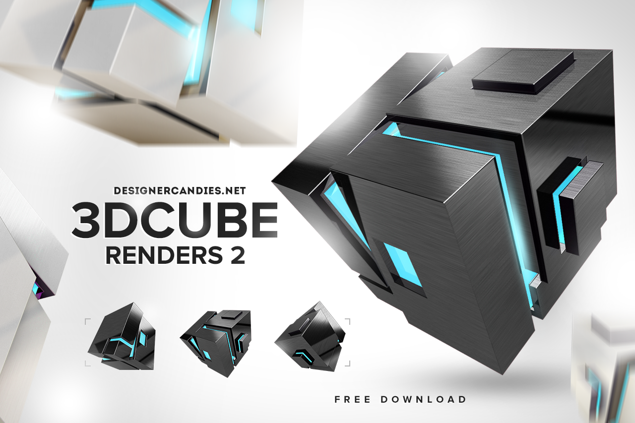 Stylish 3D Cube Renders Pack 2