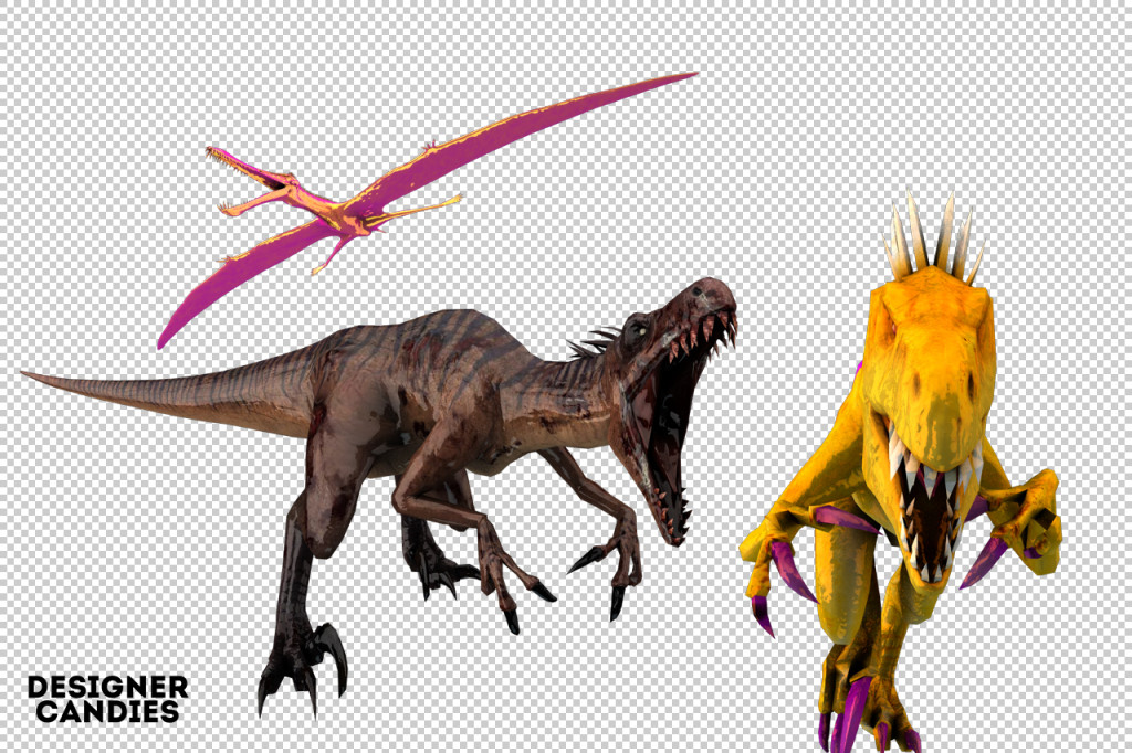 Dinosaur Renders Mixed Monster Renders Pack - DesignerCandies