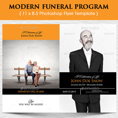 Modern Funeral Program Template