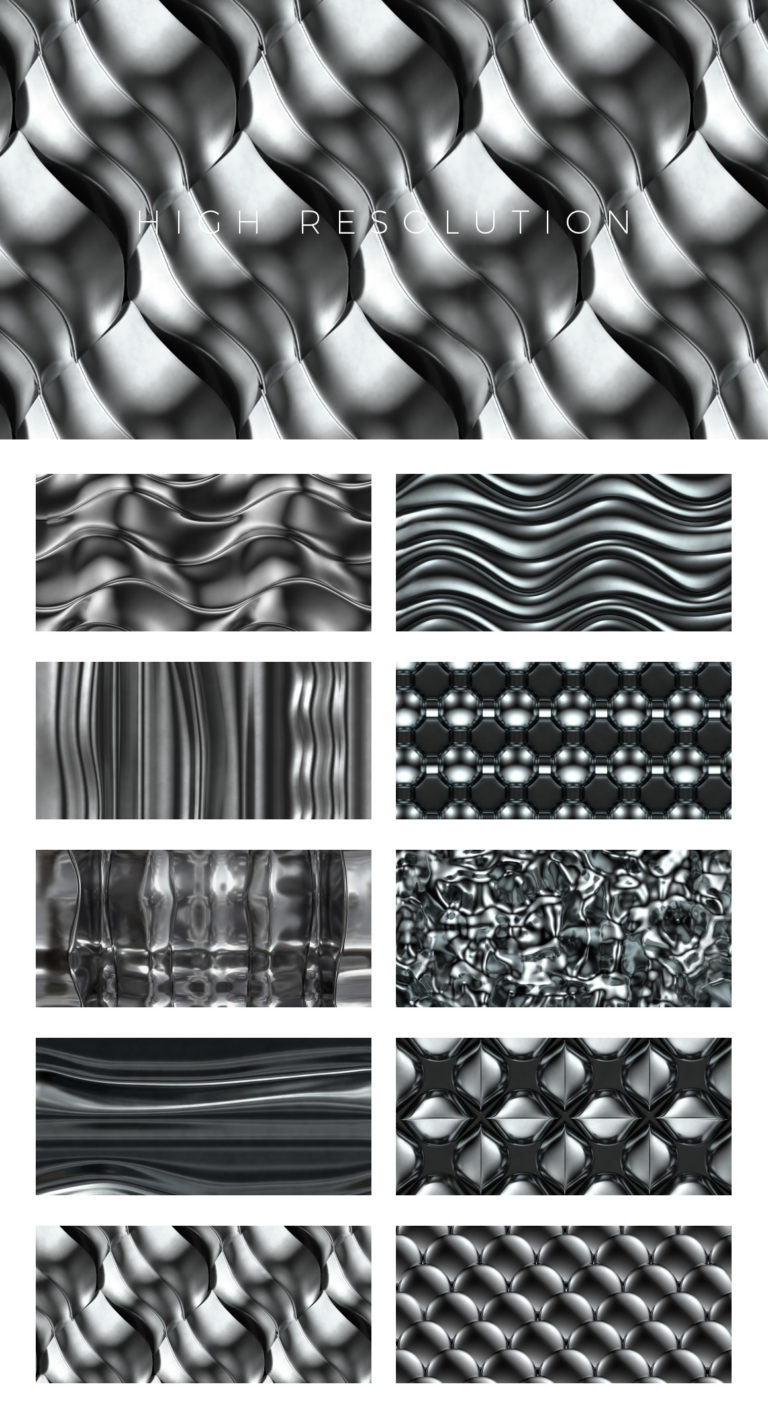 3D Chrome Patterns & Chrome Textures for Photoshop - DesignerCandies