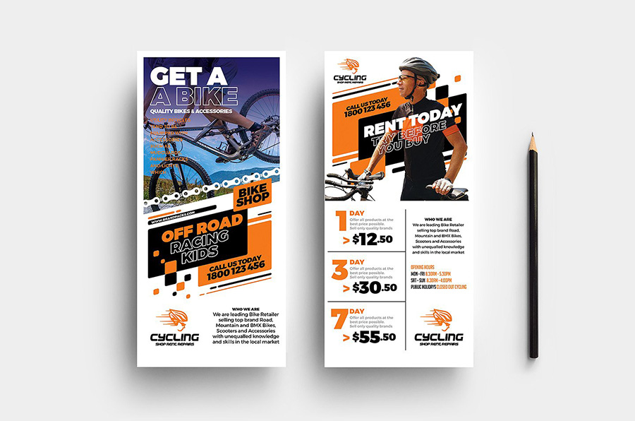 Cycling Shop DL Card Template