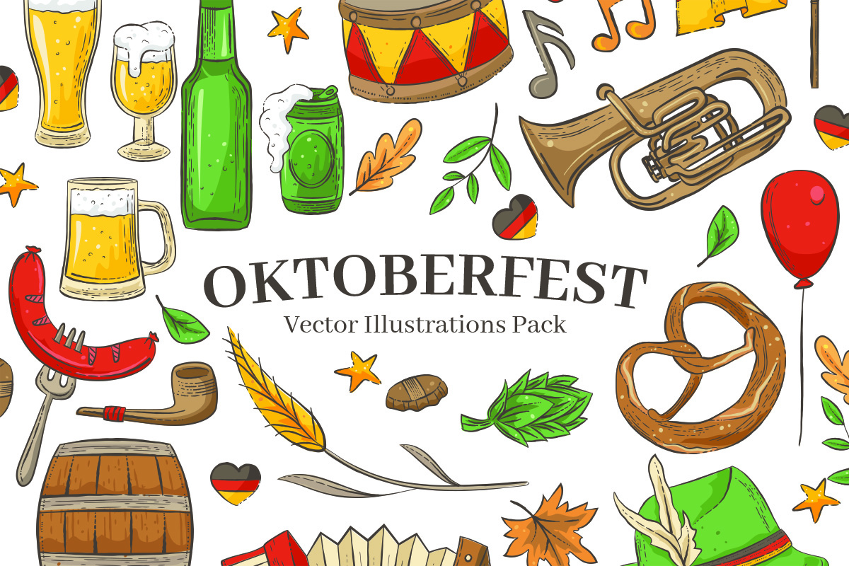 Oktoberfest Vector Illustrations for Photoshop & Illustrator