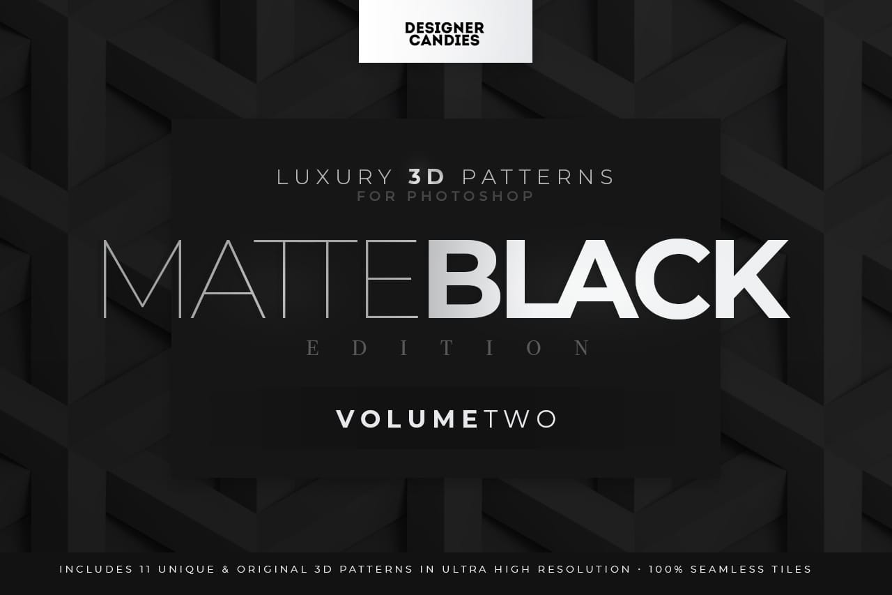3D Matte Black Patterns Vol.2 for Photoshop