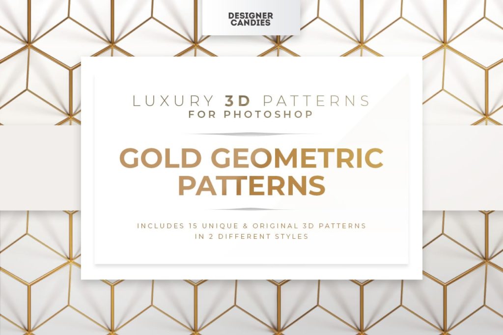 3D Gold Geometric Patterns for Photoshop