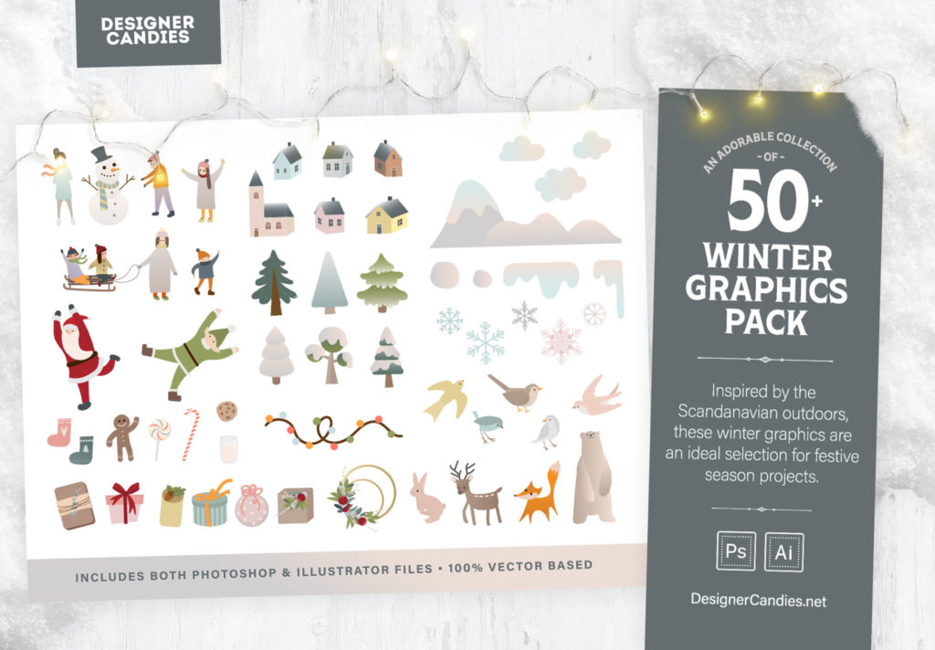 Winter Graphics Pack - 50+ Vector Illustrations for Photoshop & Illustrator