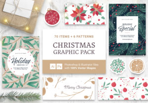 Festive Christmas Vector Graphics for Photoshop & Illustrator
