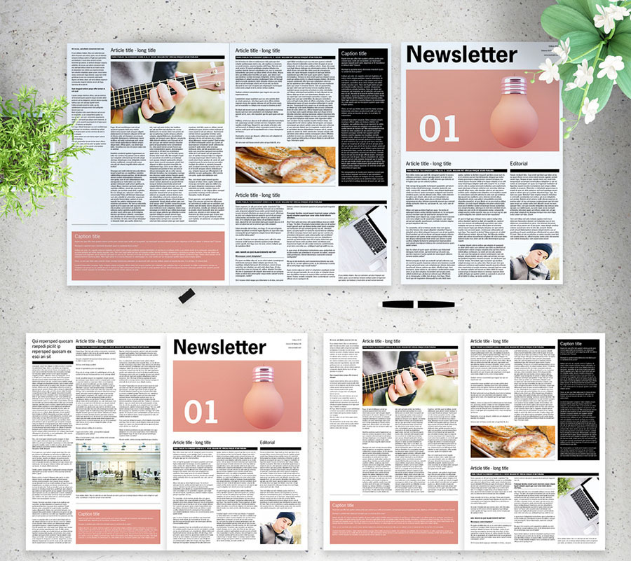 Black and White Newsletter Layout
