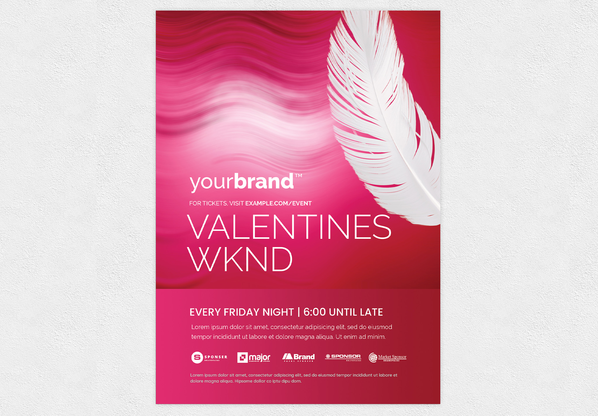 Minimal Valentine's Day Club Flyer PSD Template
