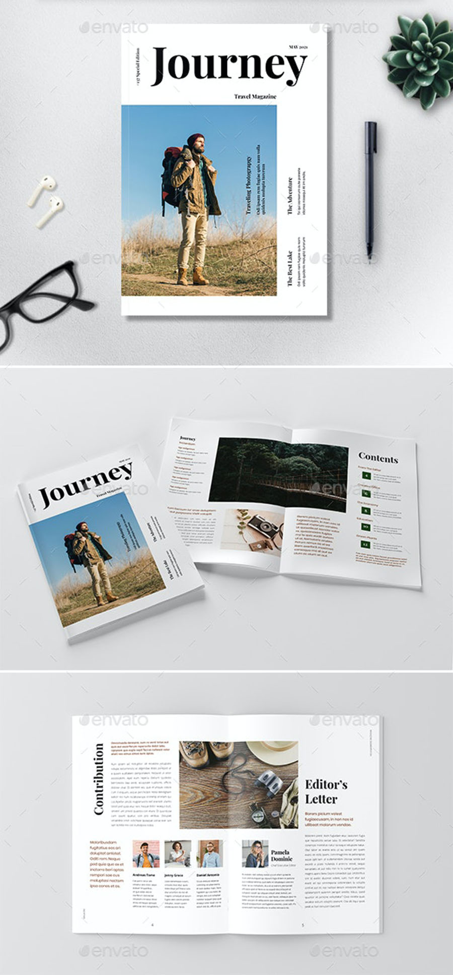 Journey Travel v2 InDesign Magazine Template 