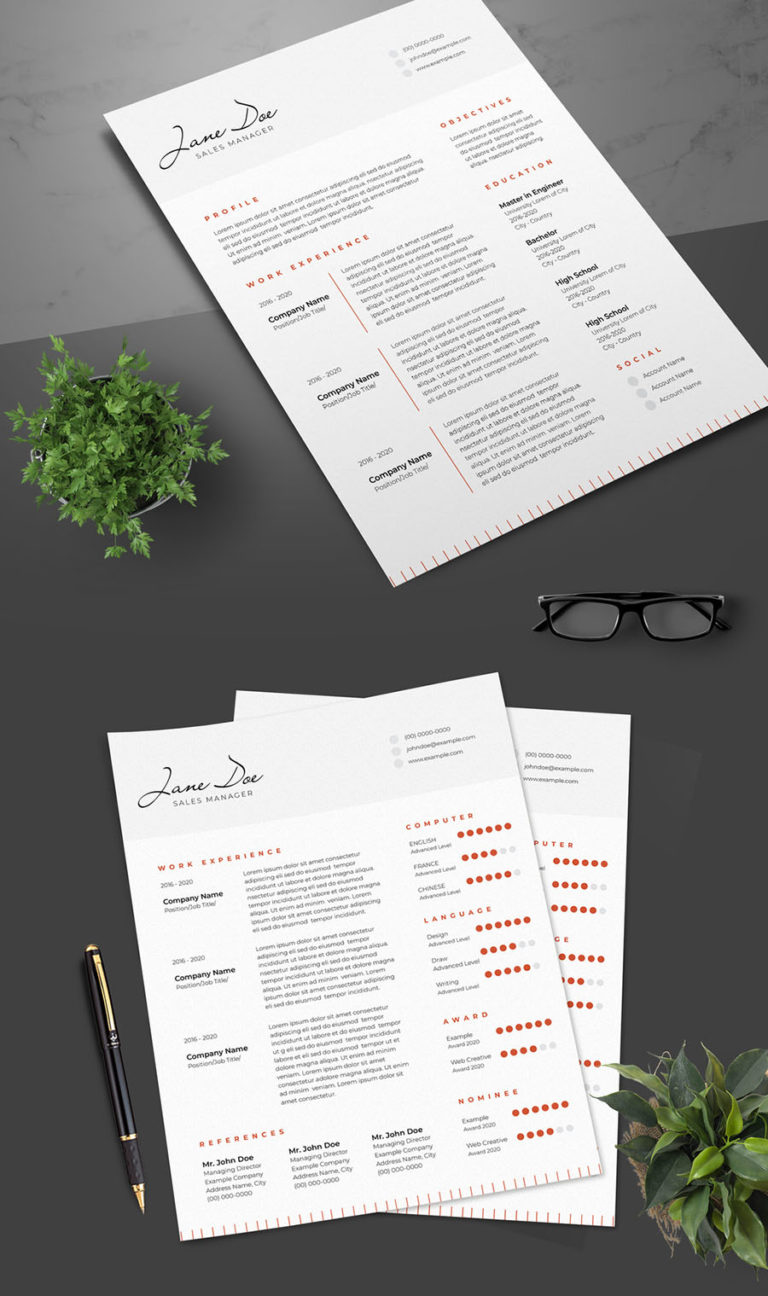 Resume Examples Indesign 30+ Best InDesign Resume Templates 2026 - DesignerCandies