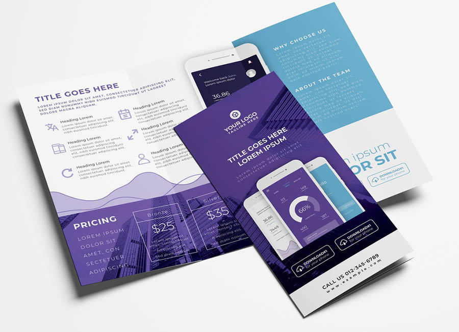 Trifold Brochure for Mobile App Developers