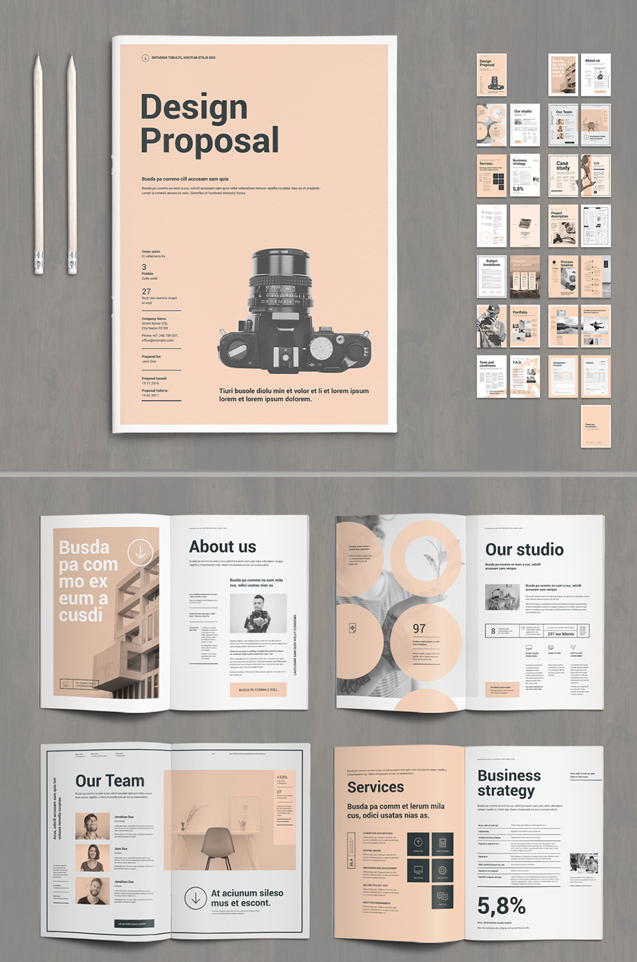 Design Proposal Layout with Pale Pink Elements