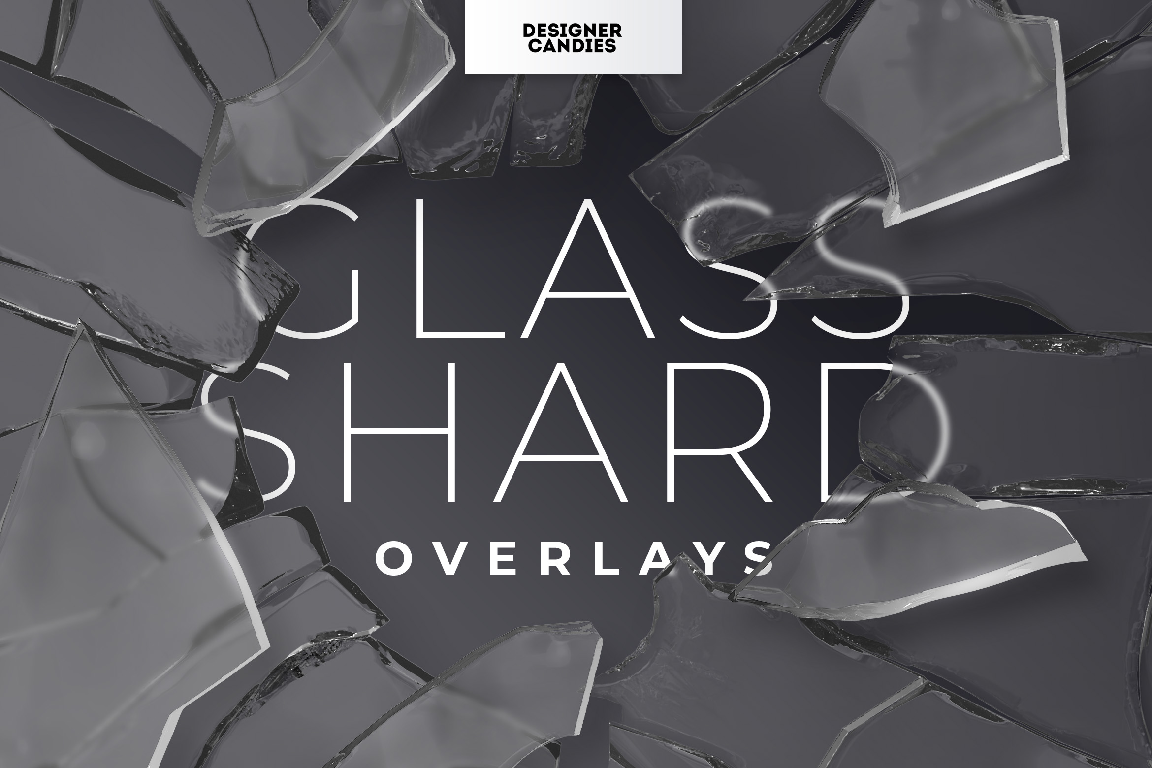 Transparent Glass Shard PNG Overlays