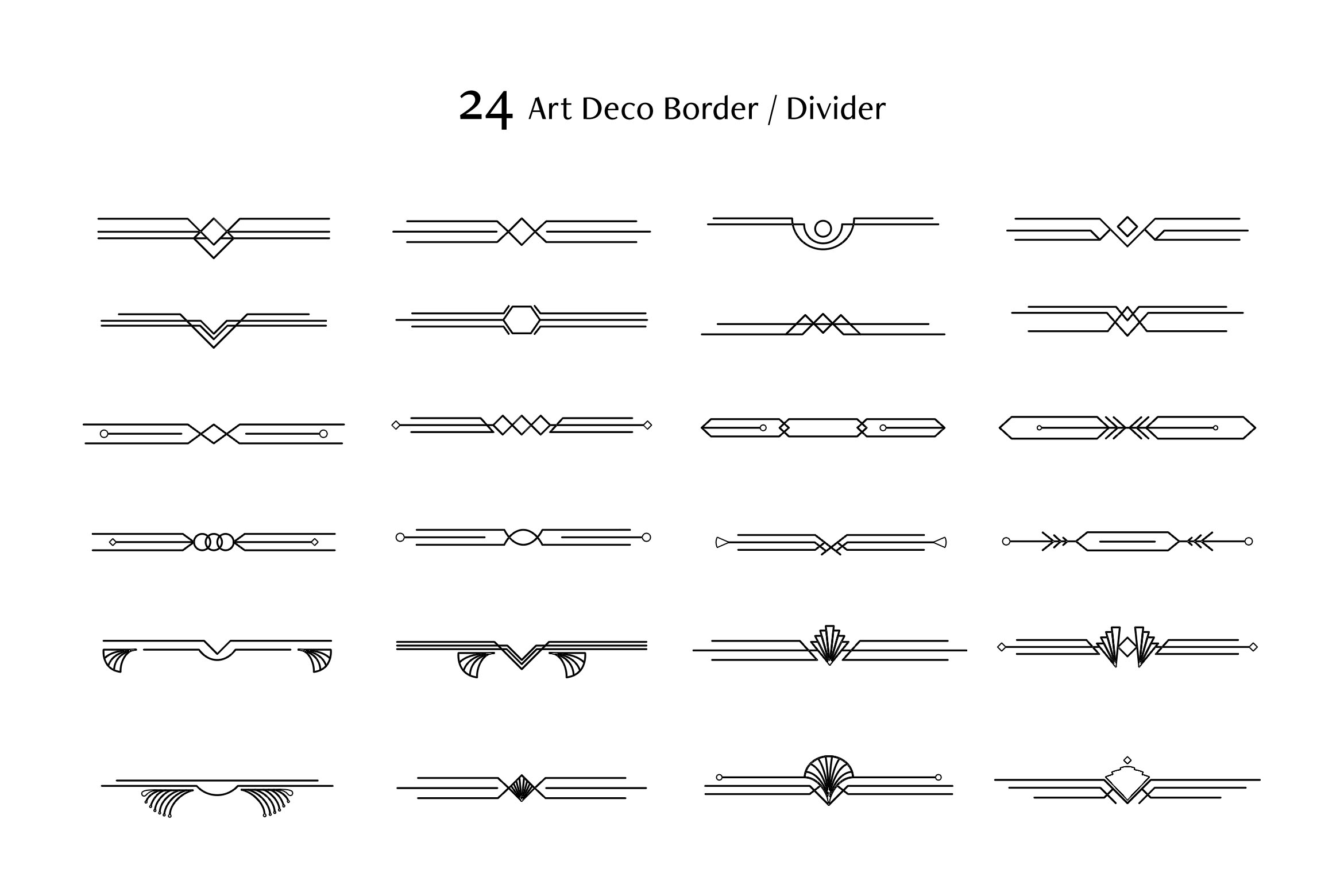 Art Deco Border Vector Brush/Pattern for Photoshop & Illustrator