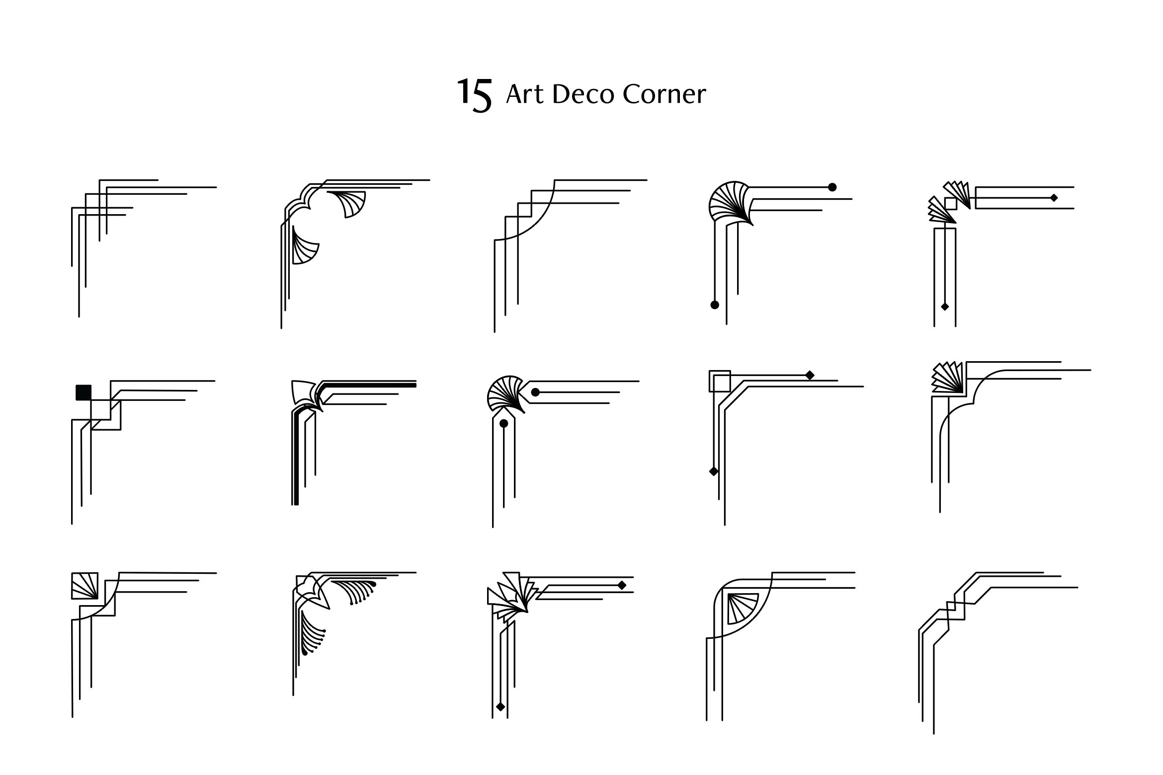 Art Deco Corner Vector Brush/Pattern for Photoshop & Illustrator