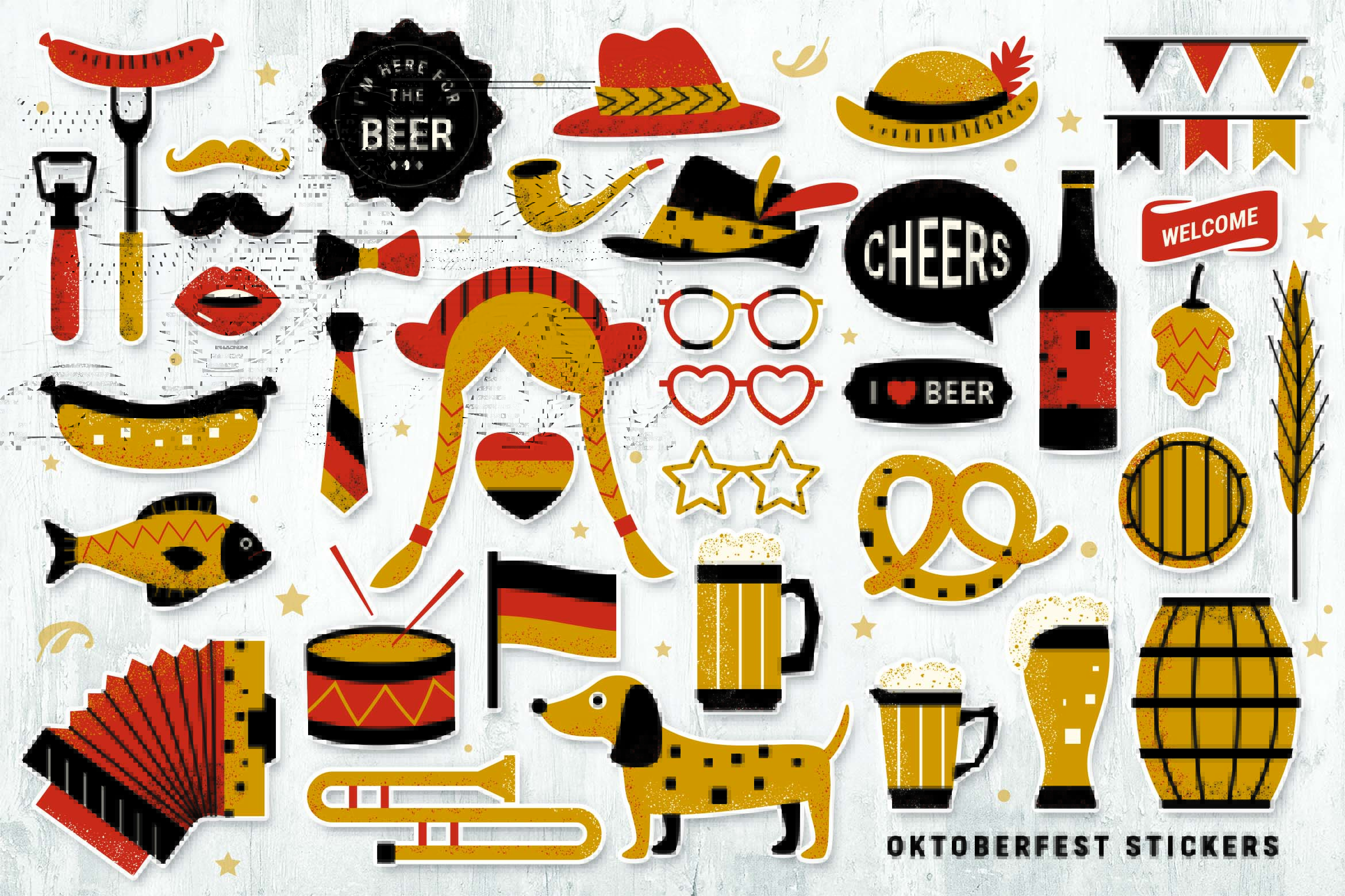 Oktoberfest Vector Illustrations / Stickers / Clipart