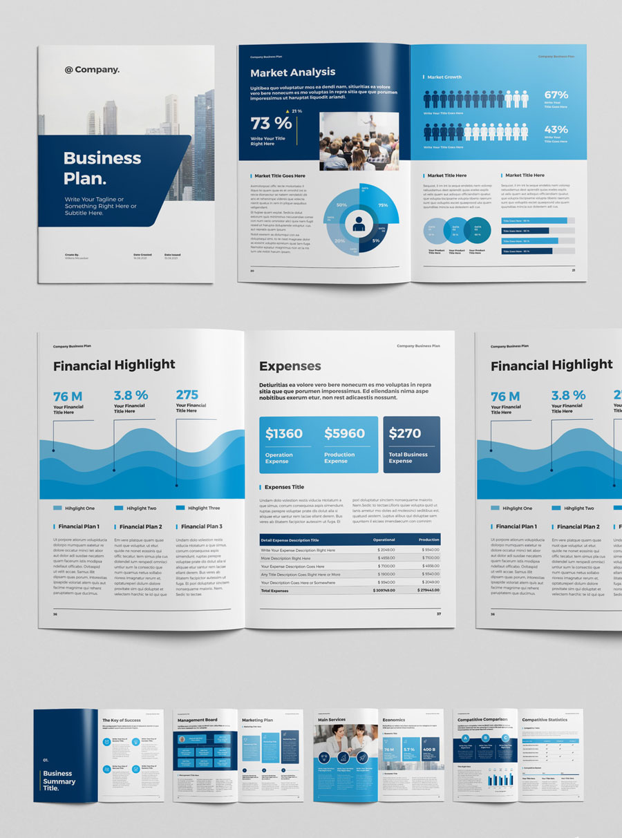 22+ Best InDesign Business Plan Templates – DesignerCandies With Business Plan Template Indesign