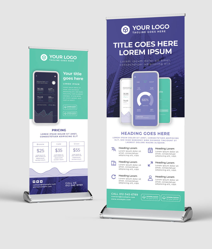 Modern Business Banner for Mobile Application Advertisement