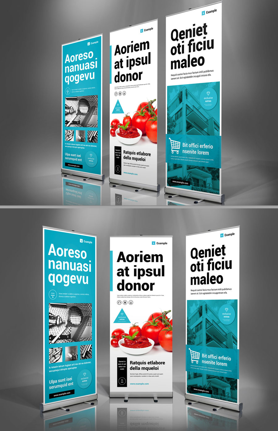 Roll-up Banner Layout in White and Blue