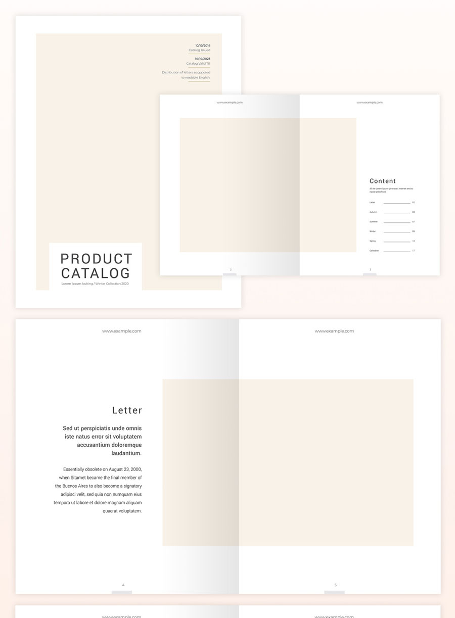 Catalog Layout with Pale Yellow Accents
