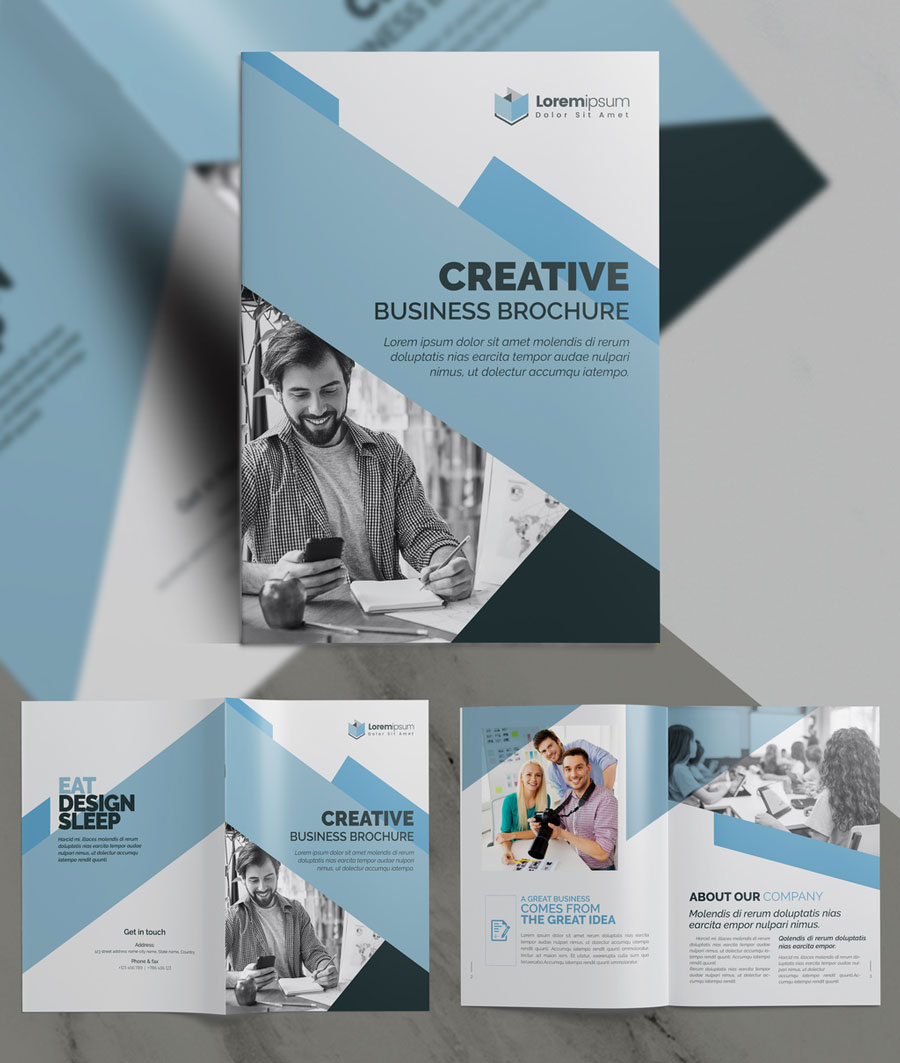 Corporate Business Brochure in Light Blue Layout