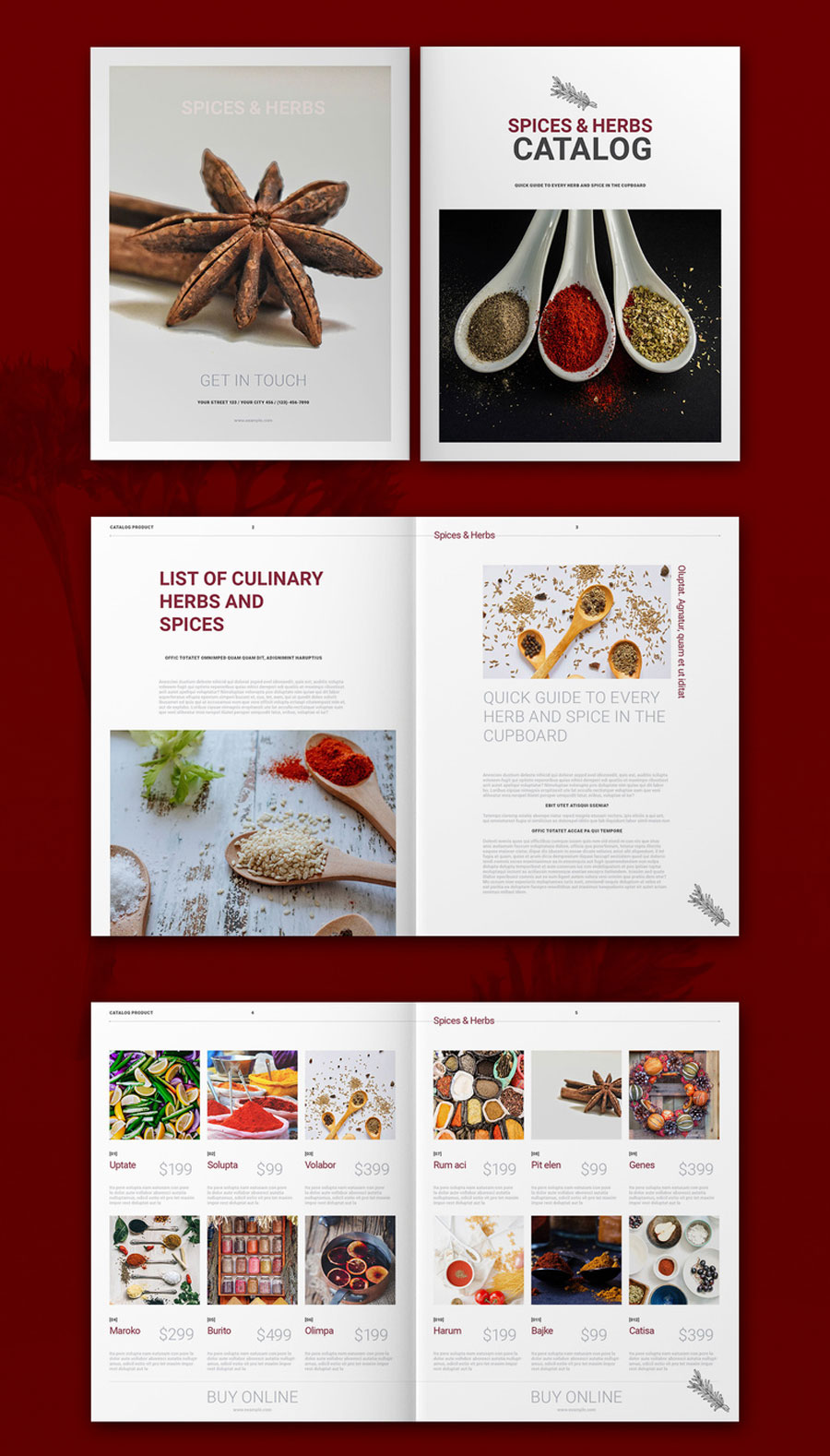 Spices Catalog Layout