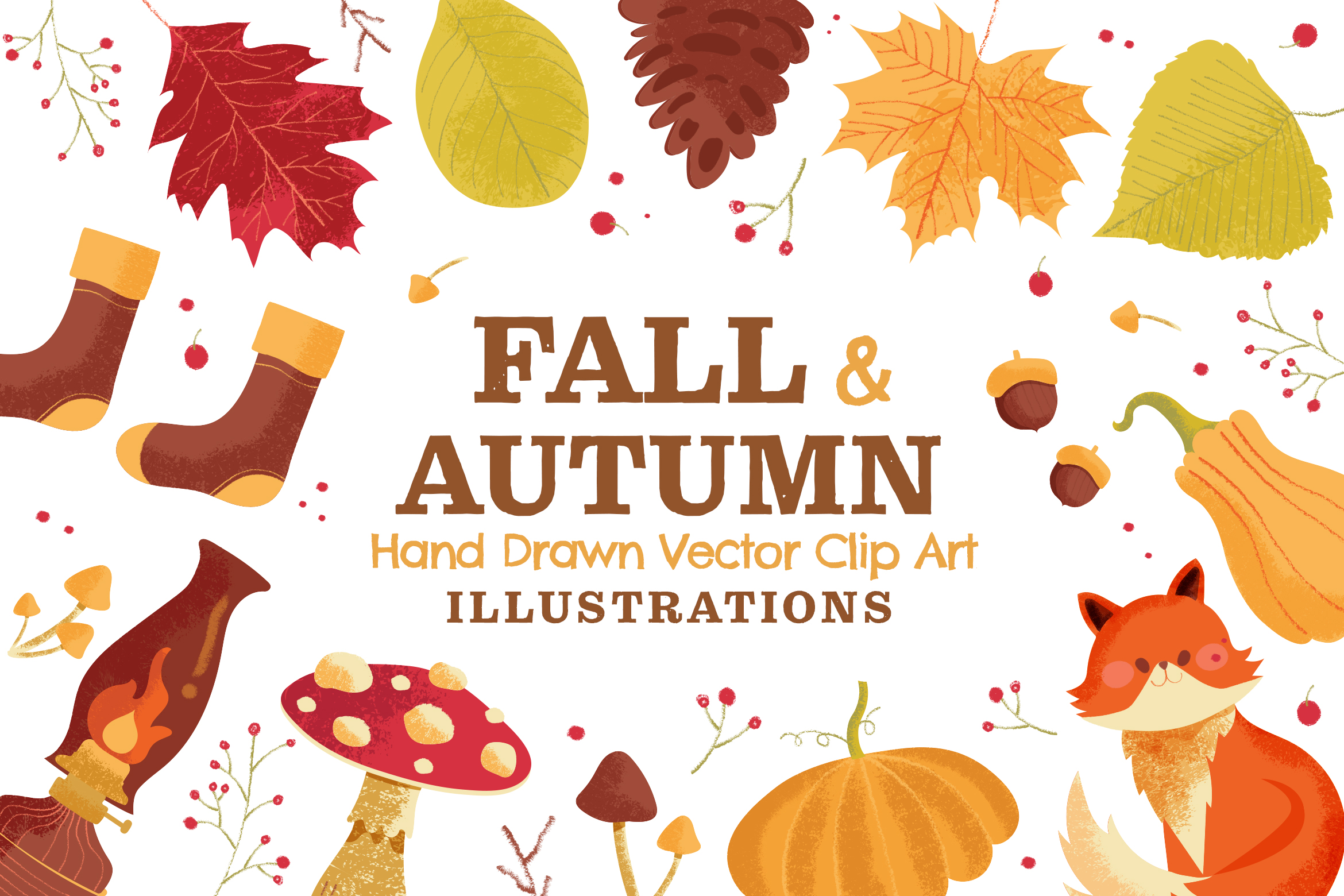 Fall Autumn Vector Clipart Illustrations
