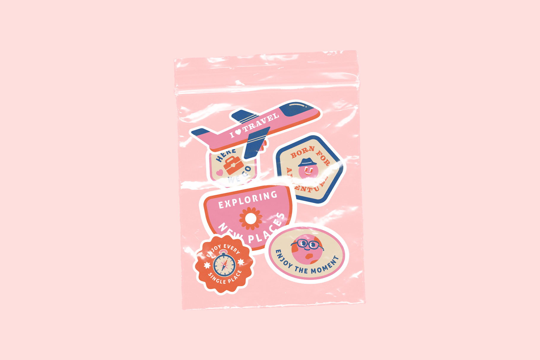 Travel Stickers Illustrations (PSD, AI, Vector Formats)