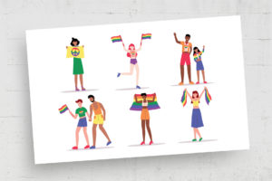 LGBT Activist Character Illustration (AI, Vector Formats)