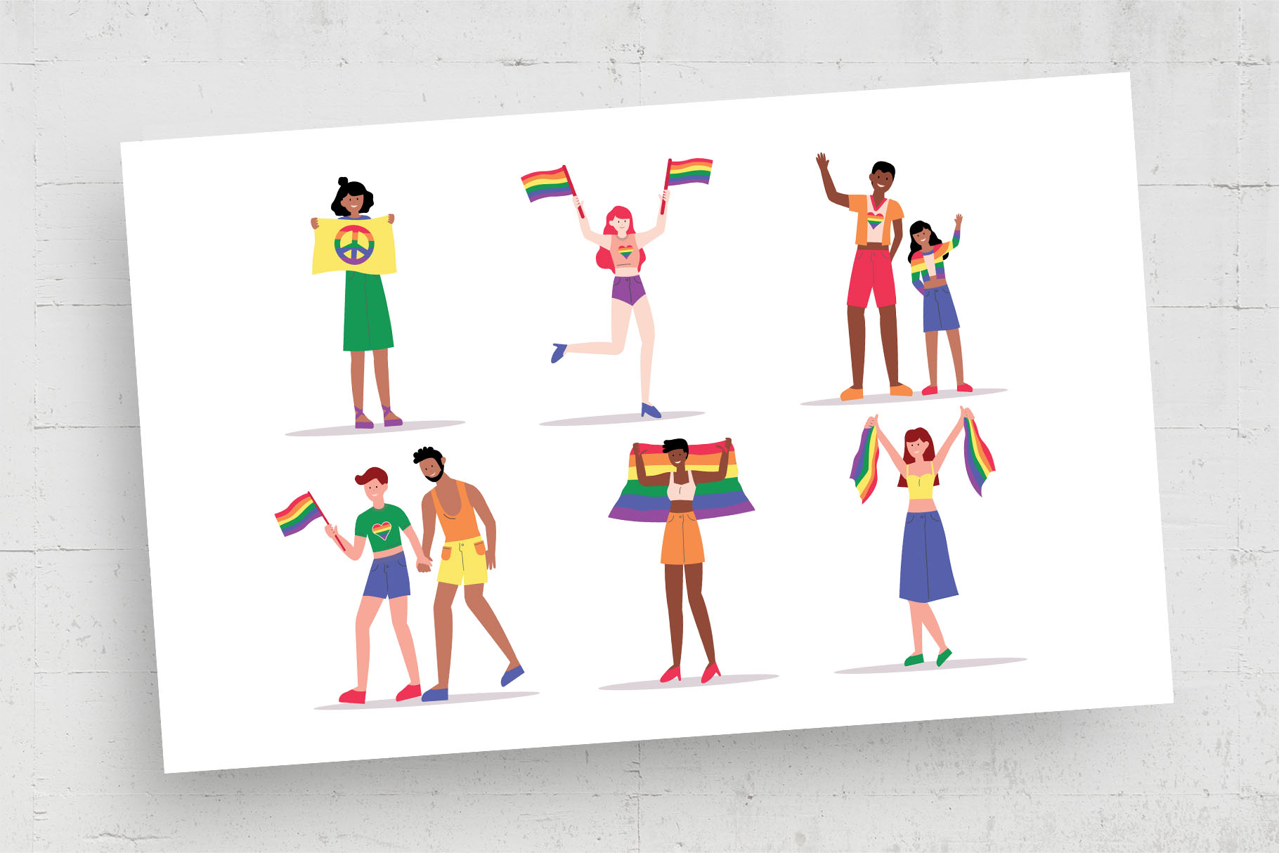 LGBT Activist Character Illustration (AI, Vector Formats)