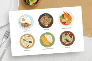 Thai Food Illustrations (AI, Vector Formats)