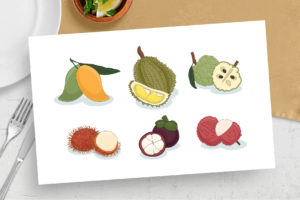Thai Asian Fruit Illustrations (AI, Vector Formats)