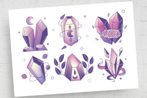 Crystal Illustrations (AI, Vector Formats)