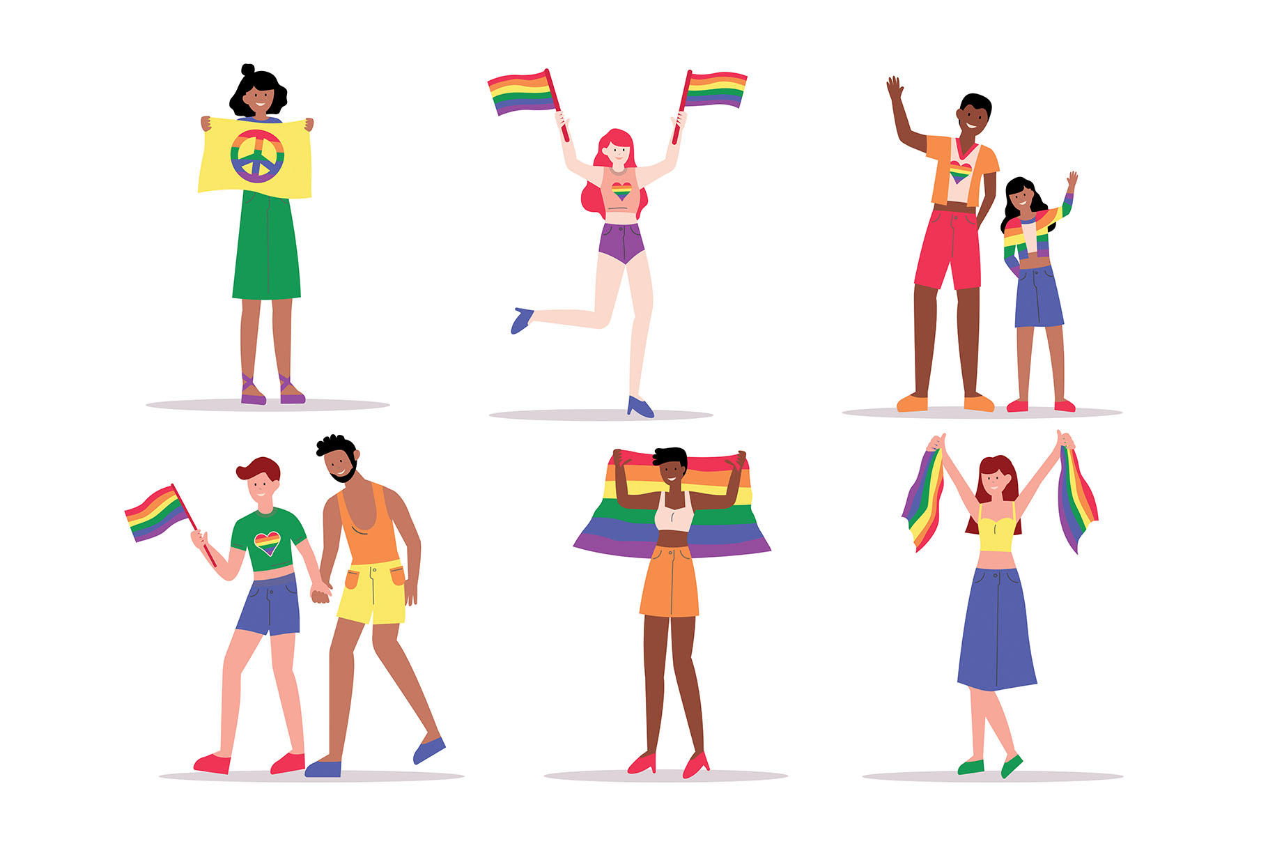 LGBT Activist Character Illustration (AI, Vector Formats)