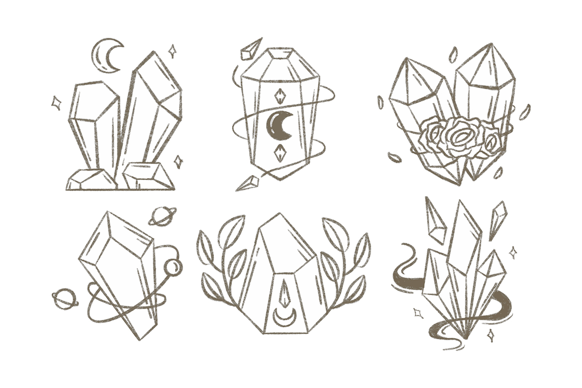 Crystal Illustrations (AI, Vector Formats)