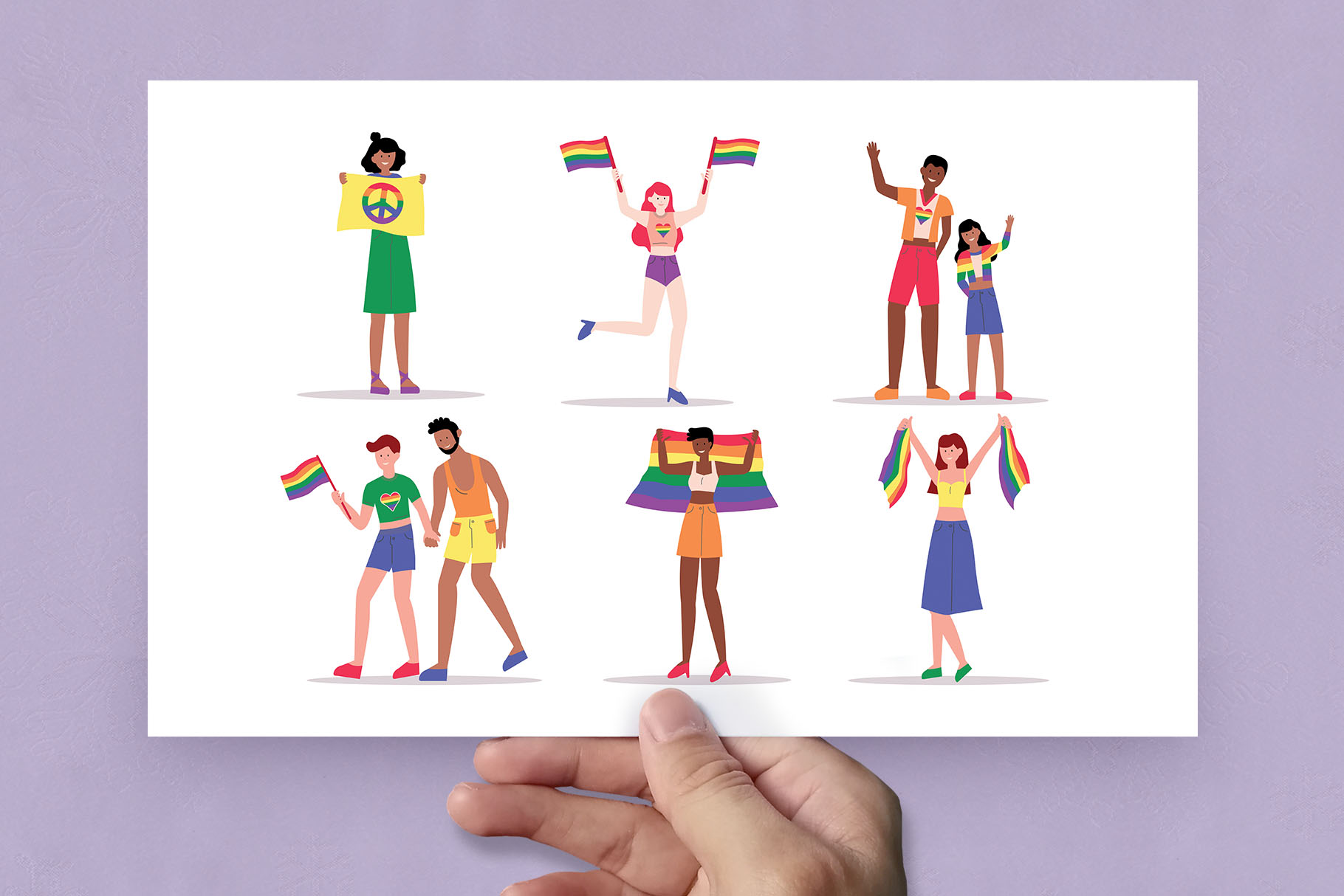 LGBT Activist Character Illustration (AI, Vector Formats)