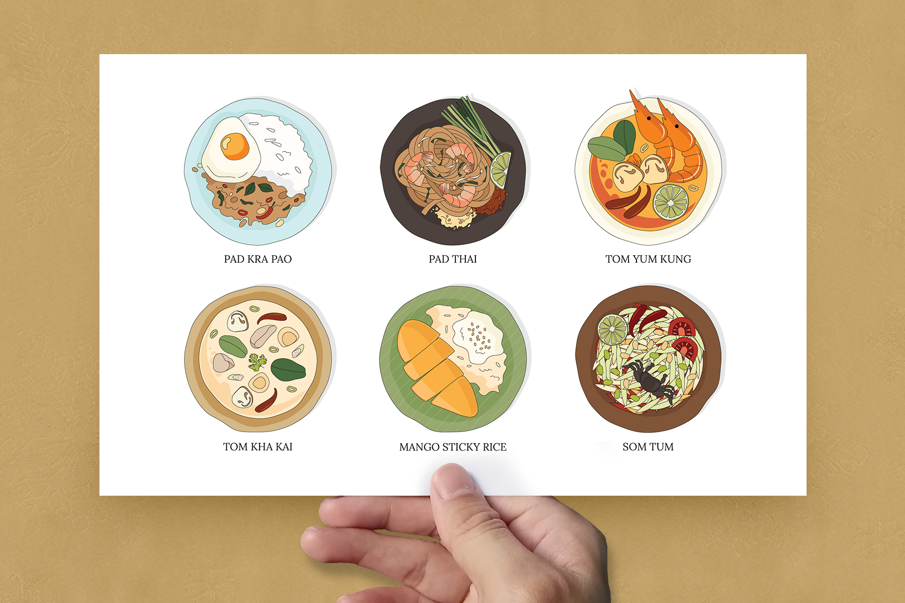 Thai Food Illustrations (AI, Vector Formats)