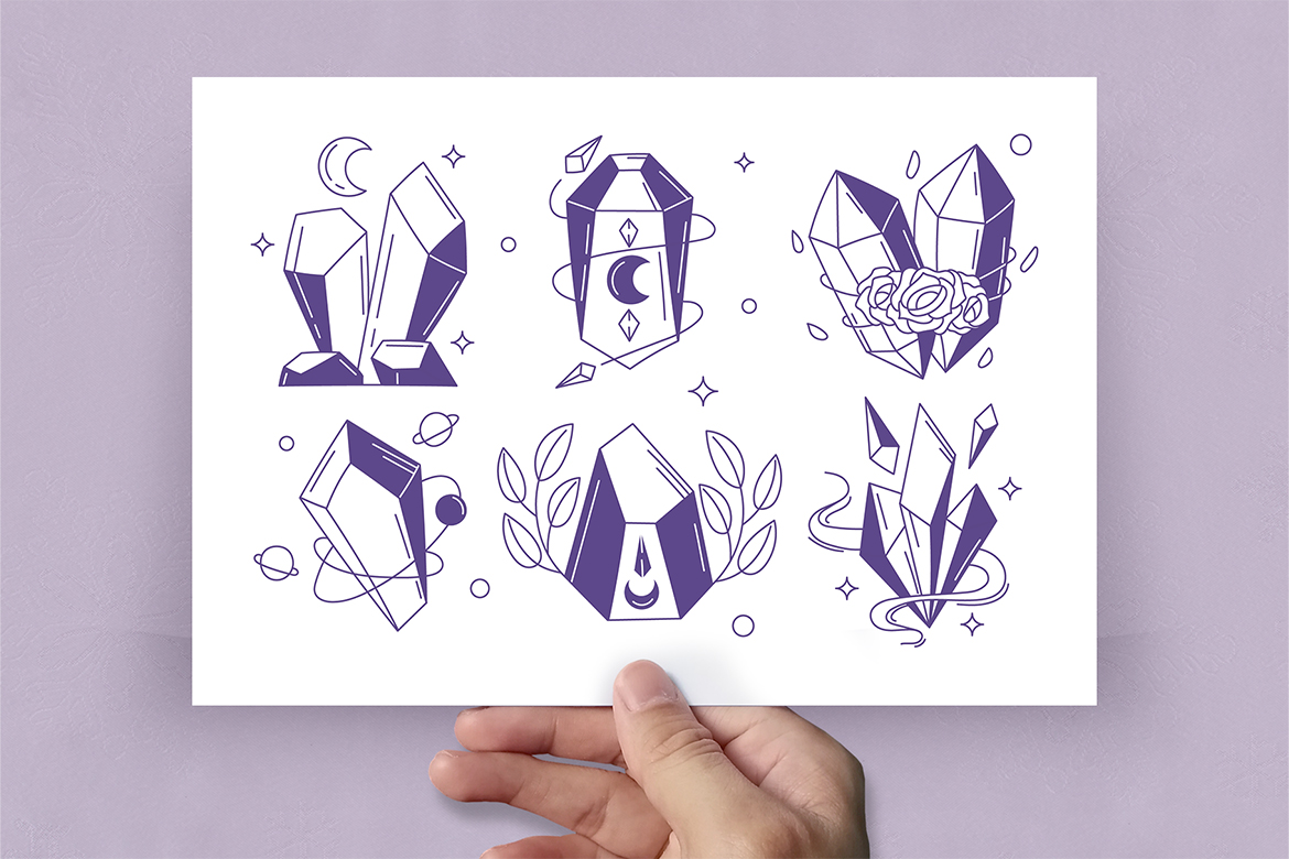 Crystal Illustrations (AI, Vector Formats)
