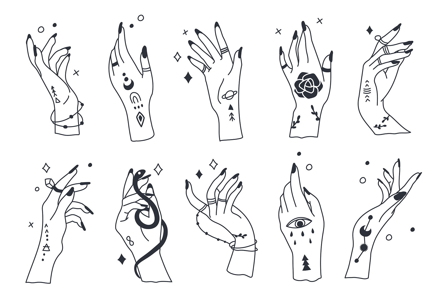 Spiritual Astrology Illustrations (AI, Vector Formats)