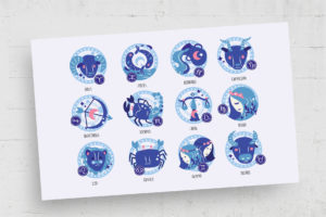 Cartoon Star Astrology Illustrations (AI, Vector Formats)