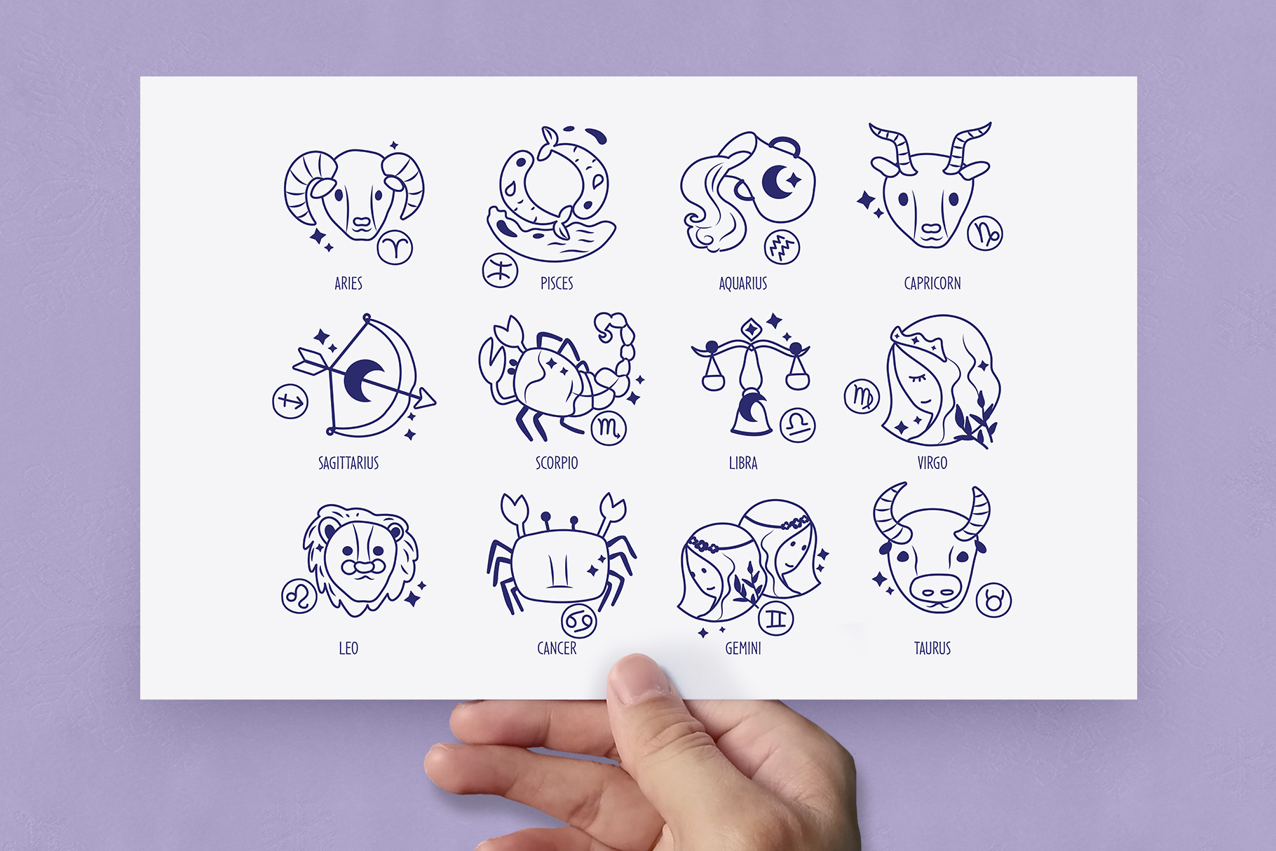 Cartoon Star Astrology Illustrations (AI, Vector Formats)
