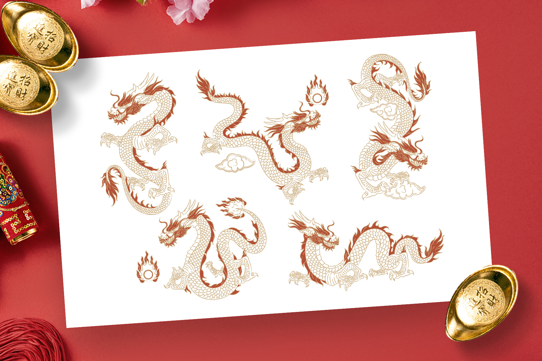 Chinese Dragon illustration (AI, Vector Formats)