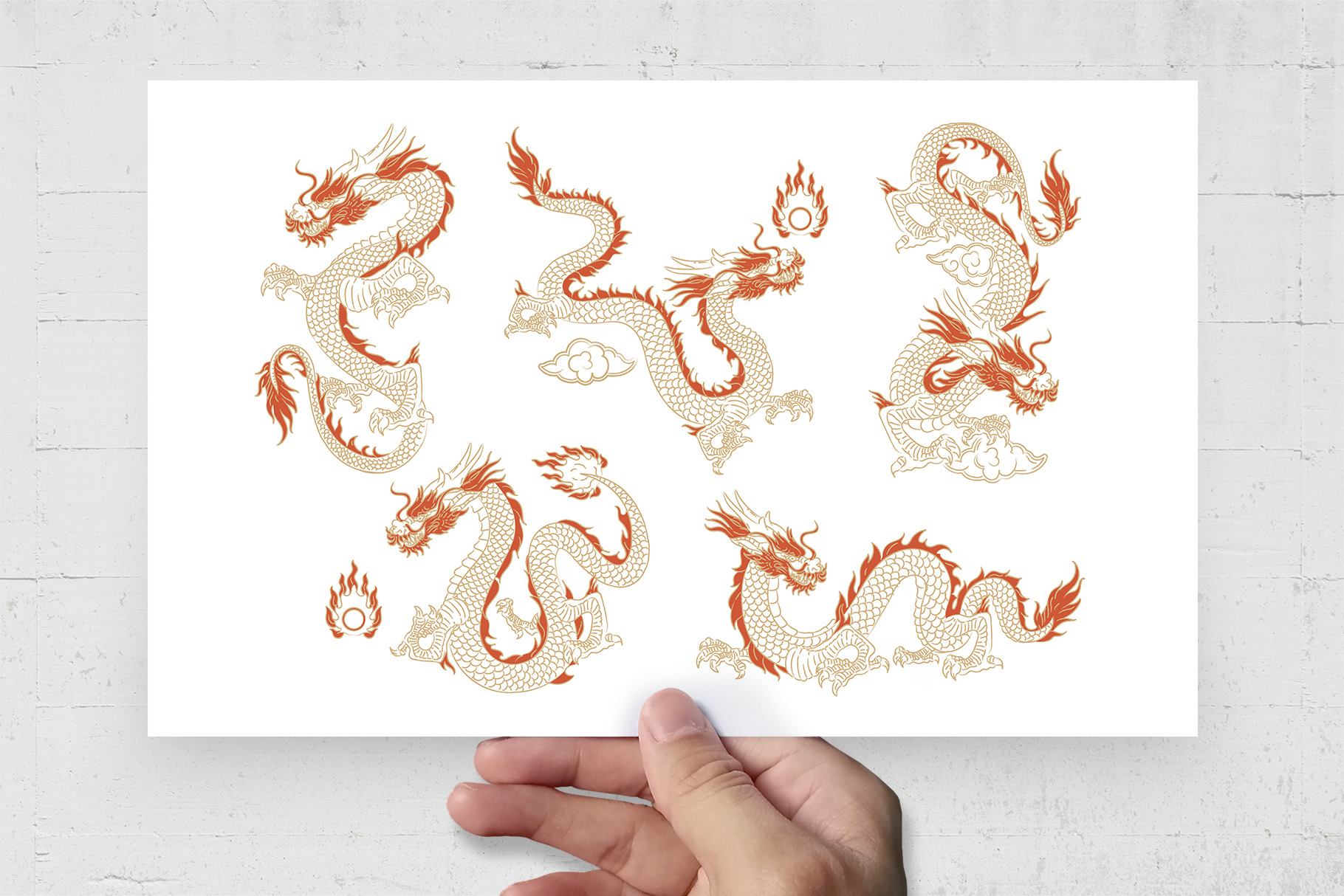 Chinese Dragon illustration (AI, Vector Formats)