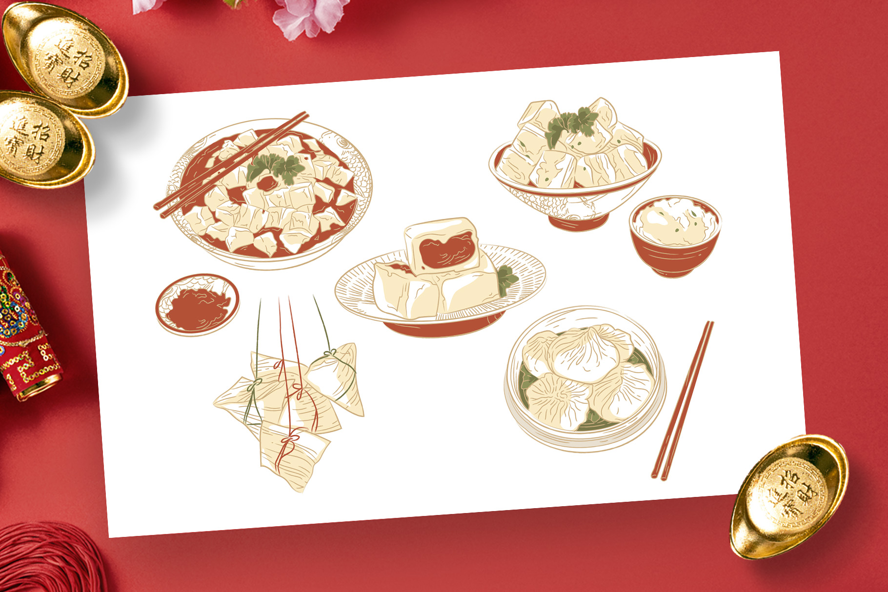 Chinese Food illustration (AI, Vector Formats)