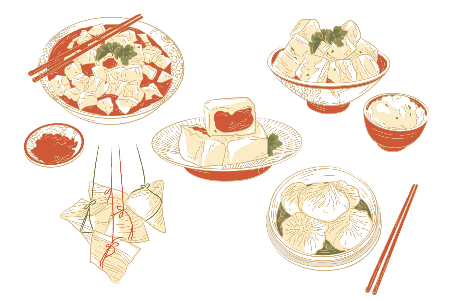 Chinese Food illustration (AI, Vector Formats)