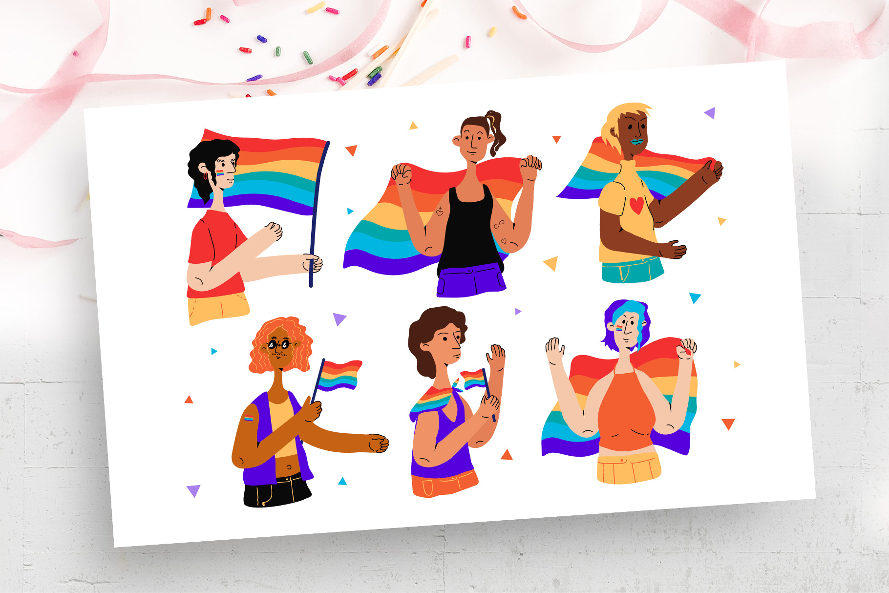 LGBT Activist Illustrations (AI, Vector Formats)